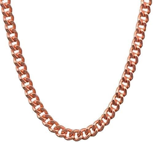 1 Pure Copper Cuban Link Necklace Heavy Solid Statement Jewelry Chain 24" Unisex