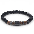 Black Diamond Tiger Eye Bead Bracelet for Men | Natural Stone Men's Jewelry